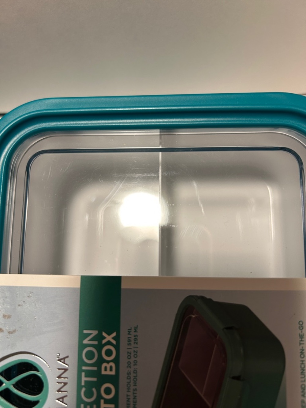 Manna Set of 2 3-Section Bento Box in teal, featuring a total capacity of 40 oz. - Picture 9 of 16